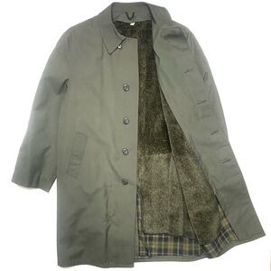 Vintage Koratron Military Green Removable Sherpa Lined Trench Coat Size Large/40